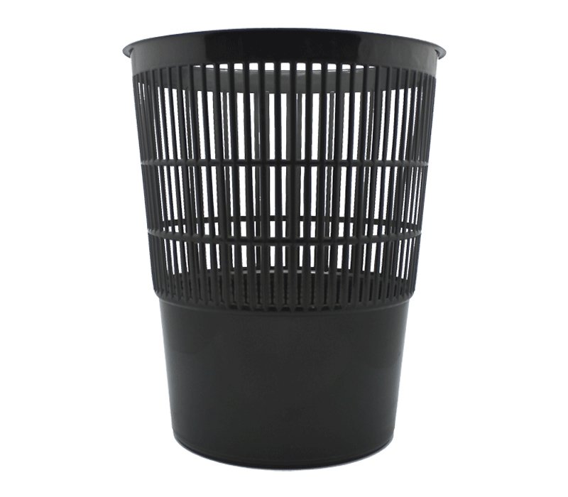 Корзина для бумаг пластиковая 14л сетчатая, черная, Attomex