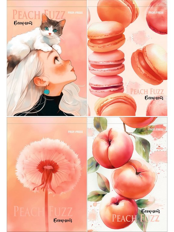 Блокнот А6  40л., 100*146 мм, на гребне Prof-Press "Персиковый пух"