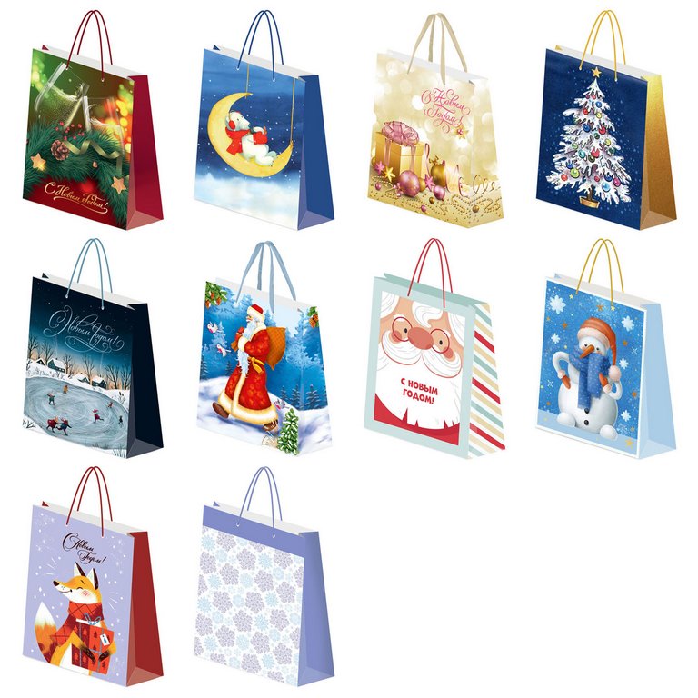 Пакет бумажный НГ 20*24см ламиниров. (ассорти)