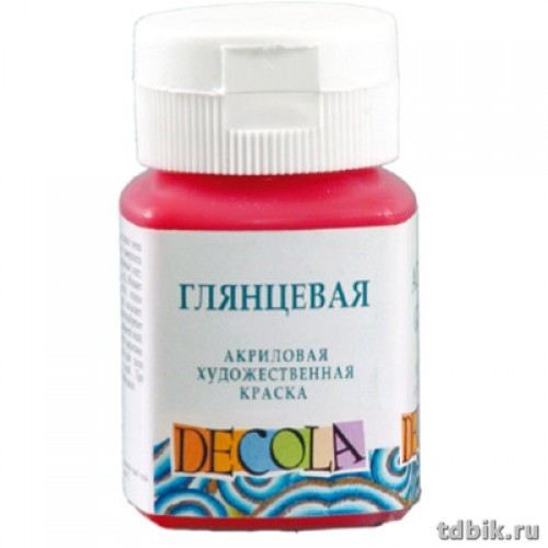 Краска акриловая художественная глянцевая 50мл красная Декола
