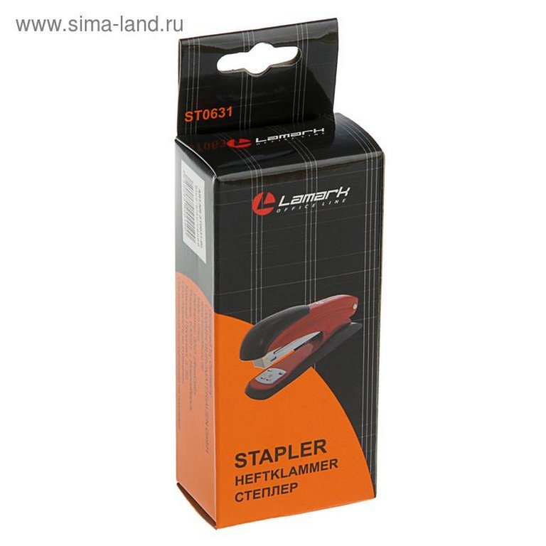 Степлер 24/6 до 20л металлический, Lamark Ulrich, синий с антистеплером