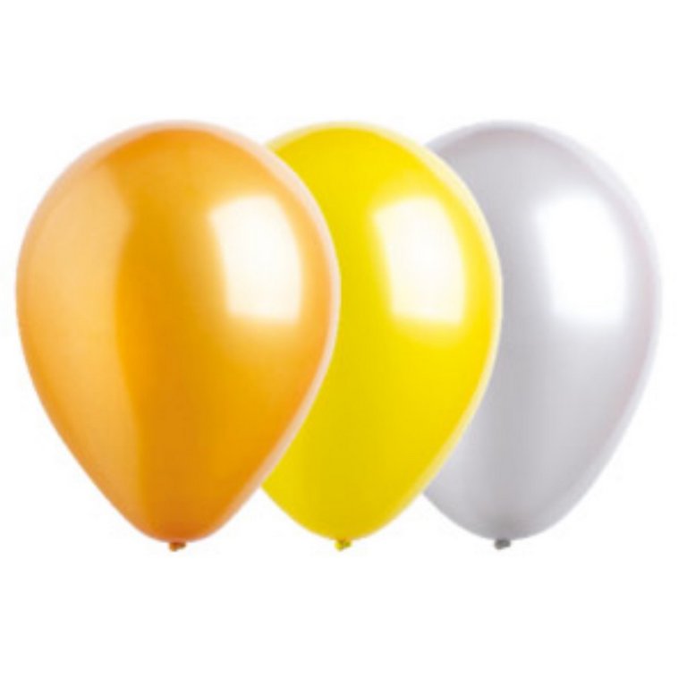 Шар воздушный 12 дюймов (30см)  без рисунка ассорти металлик/перламутр