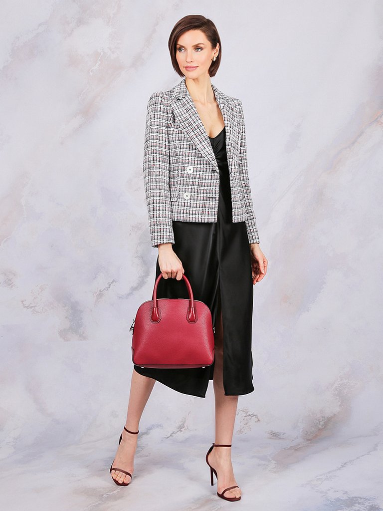 Сумка женская FABRETTI 31*25*13см, нат. кожа, бордовый