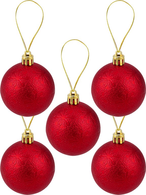 Набор шаров  цвет красный  60 мм 20 шт+ верхушка 1шт