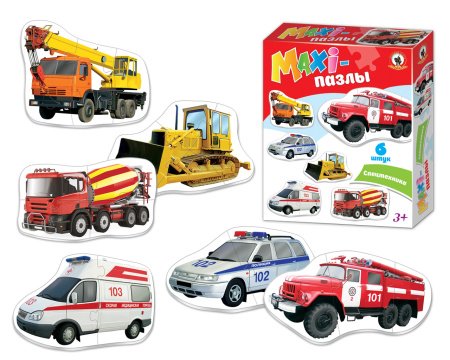 Пазлы MAXI  18 дет. "Спецтехника" Русский стиль
