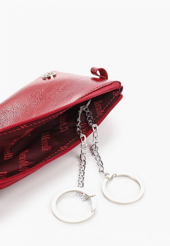 Футляр для ключей  D.Morelli "Модерн" из нат.кожи, на молнии, с RFID-защитой, красный