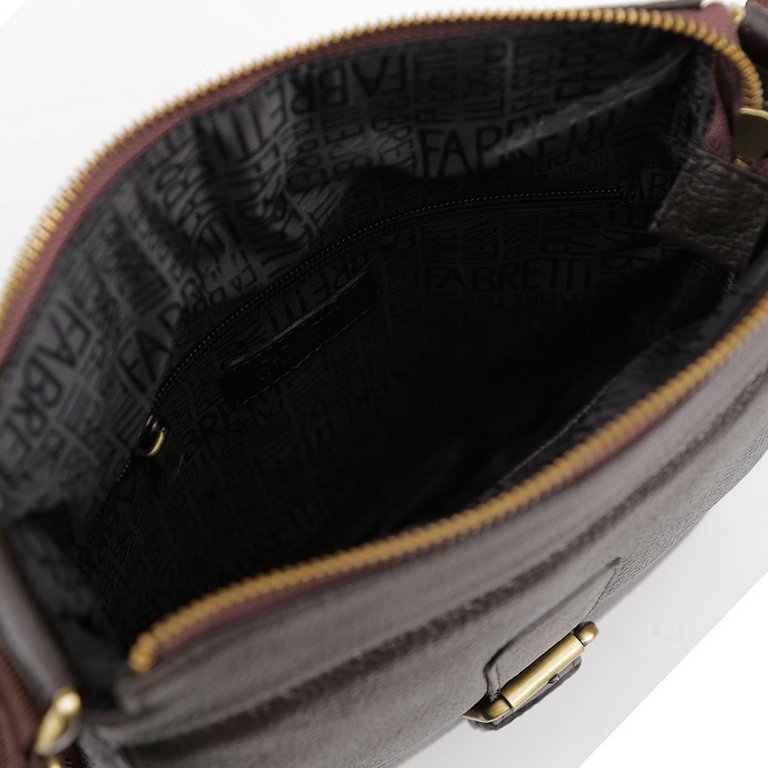 Сумка мужская FABRETTI 22*26*6, нат. кожа, коричневый