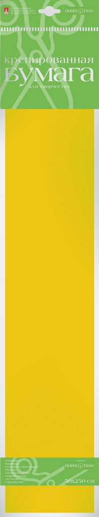 Бумага креповая 50*250  флюоресцентная желтая,  Альт