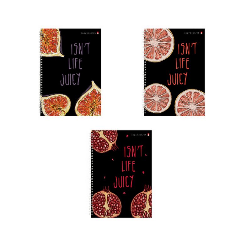 Тетрадь 96 лист кл. А4 на гребне "JUICY LIFE" 3 ВИДА