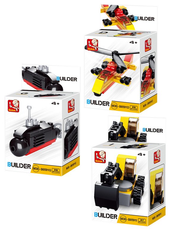 Конструктор пластиковый   АССОРТИ "Транспорт" (12 дет.) Sluban