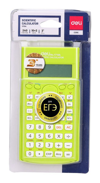 Калькулятор науч. Deli зеленый 10+2-разр. (для ЕГЭ)