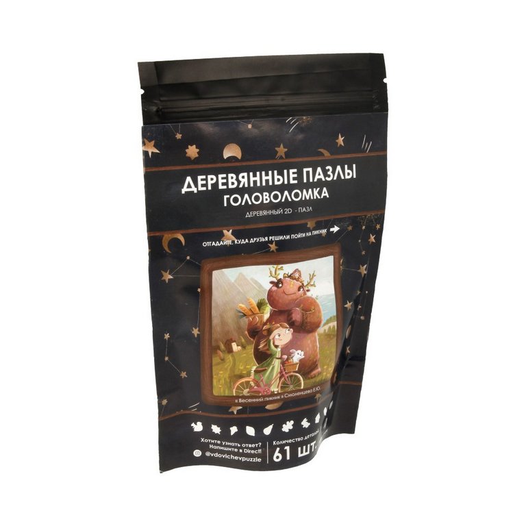 Пазлы деревянные фигурные  61 дет. "Весенний пикник" 5+ Mr.Puzz