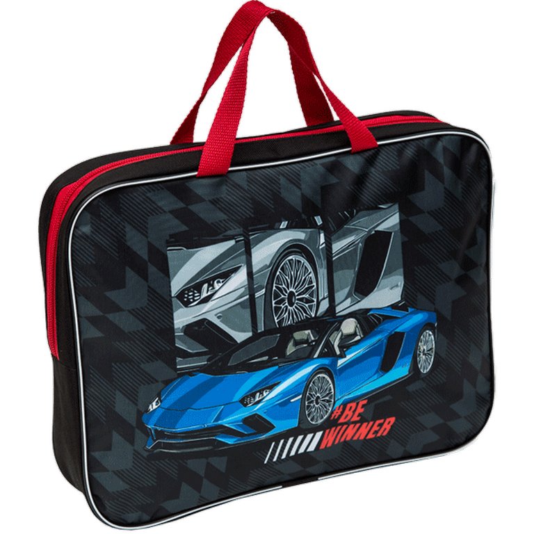 Папка для тетрадей А4 на молнии с ручками Attomex "Speed Zone" с расширением 7 см