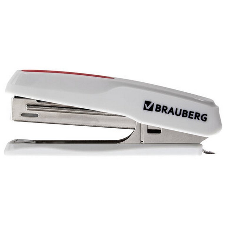 Степлер № 10 до 20л BRAUBERG "Extra" серо/красный, с антистеплером