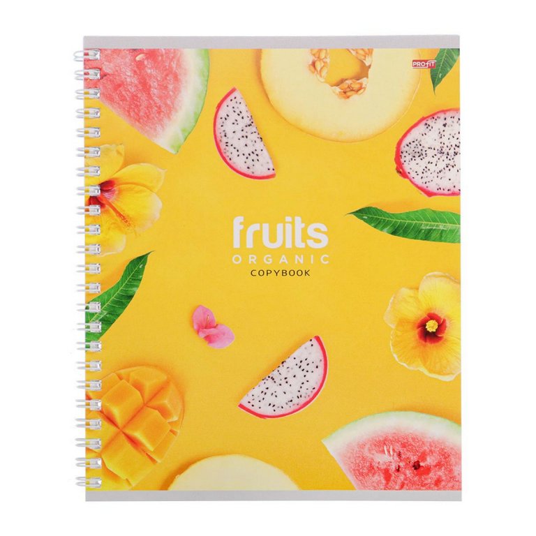 Тетрадь 48 лист кл. А5 на гребне Profit "ВКУСНЫЕ ФРУКТЫ" цвет. мелов. обл.