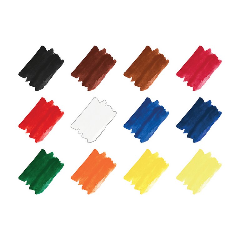 Краски акварельные 12 цв. медовые ГАММА "Классическая" (без кисти, пластиковая упаковка)