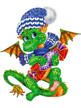 Символ 2024г Магнит "Дракон в шапочке", 7х7см