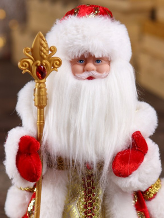 Фигурка "Дед Мороз" 30см в красном костюме (музыкальный)