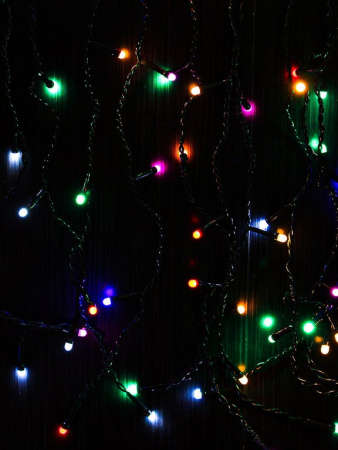 Гирлянда комнатная Занавес 3м, 140 цветных ламп, 8 реж., тёмная нить