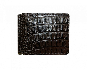 Зажим для денег Faetano "Кроко" нат.кожа, коричневый