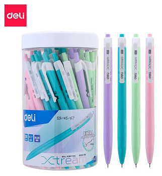 Ручка шариковая авт. Deli X-tream 0,7мм линия 0,4 мм ассорти