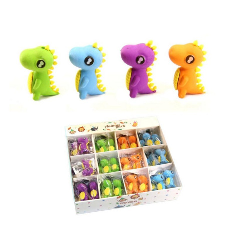 Ластик "Дино" 4*2,5 см, цв. ассорти