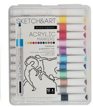 Набор маркеров акриловых 12 цв. Bruno Visconti  "SKETCH&ART"