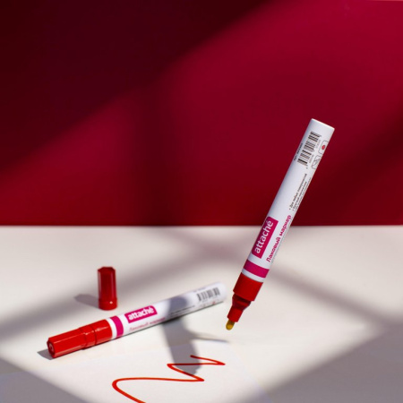 Маркер-краска лаковый  4мм Attache красный (нитро-основа, мет.корпус)