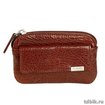 Футляр для ключей Dr.Koffer 7,5*12см, на молнии, коньяк