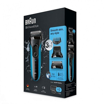 Электробритва Braun Series 3 3010BT синий/черный