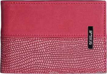 Визитница D.Morelli "Violetta" с карман., нат. кожа, малиновая