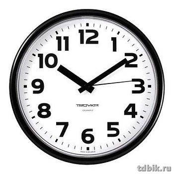 Часы настенные TROYKA 23*23*4см, круглые, цв. белый, черная рамка