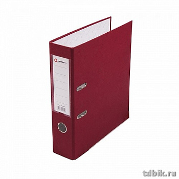 Папка-регистратор А4 80мм Lamark пл. карман на торце, метал. окантовка, бордовая
