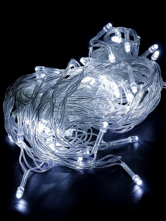 Гирлянда комнатная Занавес 1,4*1,4м, 64 белых ламп, 1 реж., прозрачная нить