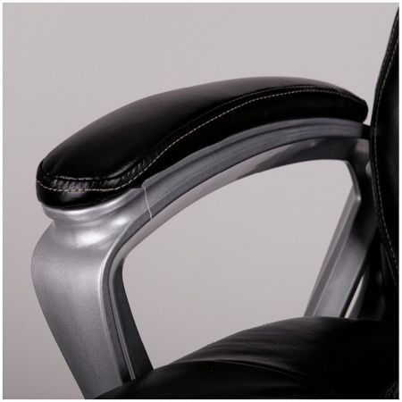 Кресло руководителя Helmi "Character" HL-E18, черное (экокожа/хром) до 120кг