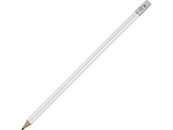 Карандаш под логотип "Графит" белый с ластиком