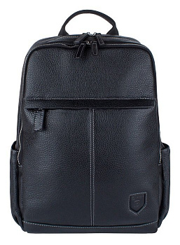 Рюкзак молодежный мужской  Baron натуральная кожа 28*40*12см, черный