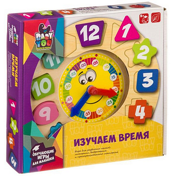 Игра обучающая  Время "Изучаем время" 3+ (дерево) Bondibon