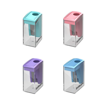 Точилка с контейнером ErichKrause "City Mini. Pastel" ассорти