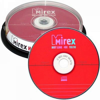 Диск CD-R cake box  10 шт/уп 52х Mirex 700Mb