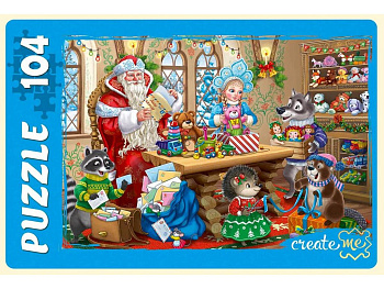 Пазлы  104 дет. "Усадьба Деда Мороза" Рыжий КОТ