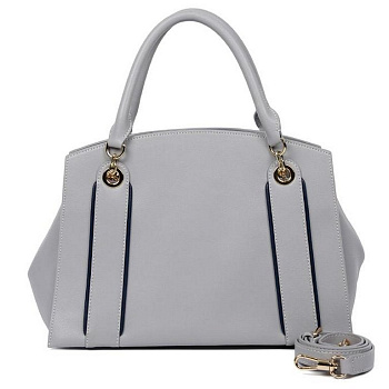 Сумка женская LEO VENTONI 32*23*14см, нат. кожа, серый