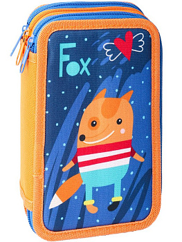 Пенал 3 отд. для девочки Profit "Милашка-лисичка " 190*115 (ткань)