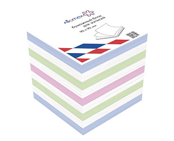 Блок бум. для записи (не склеенный) 9*9*9 см, бумага цветная 65 г/м2 Attomex