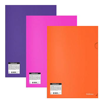 Папка-уголок A4 пластик 0,18 мм Erich Krause Soft Caribbean Sunset, ассорти