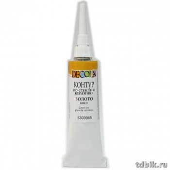 Контур по стеклу и керамике 18мл Декола золотой