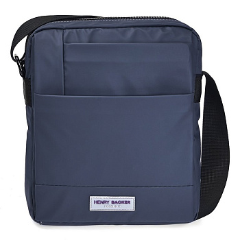 Сумка мужская Henry Backer полиэстер, на плечевом ремне, синяя