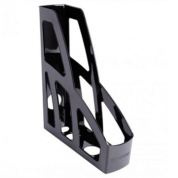 Лоток вертикальный 75 мм Стамм Лидер, черный (полипропилен)