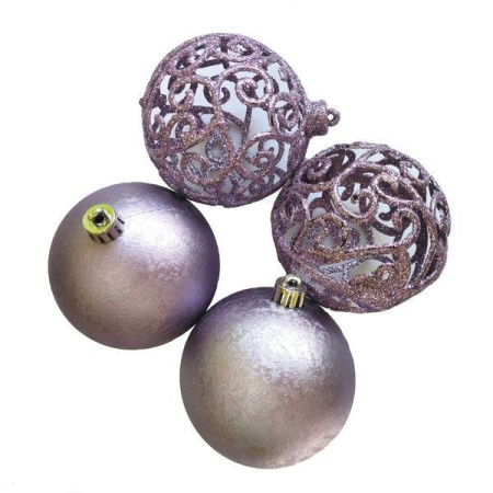 Набор шаров  цвет фиолетовый  80 мм 4 шт