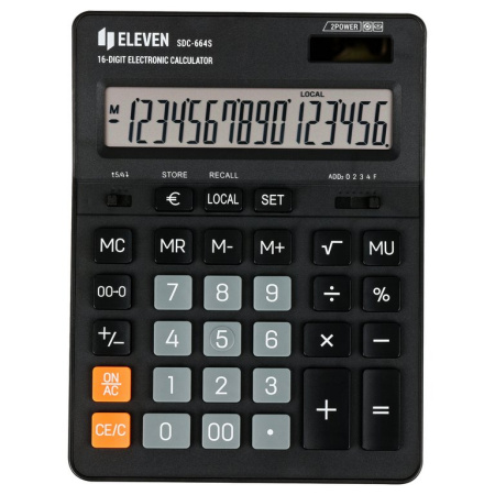Калькулятор наст. Eleven SDC-664S (16 разр., 2 питания, 155x205x36мм)